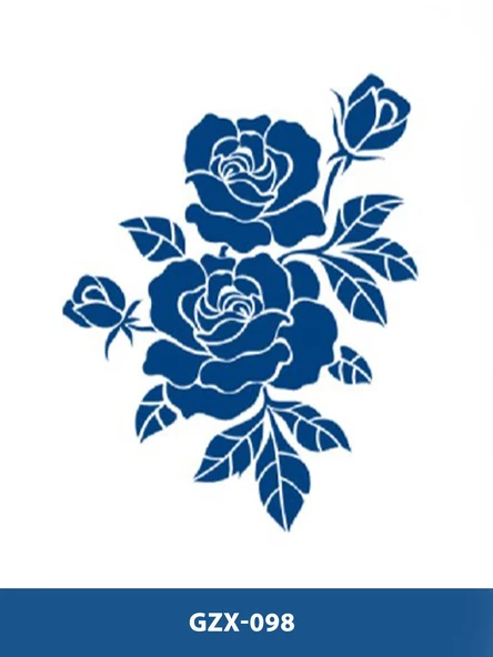 GZX-098 YARI KALICI GÜL DESEN DÖVME-TATTO ürün görseli