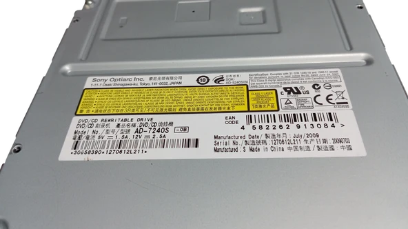 Sony AD-7240S DVD Writer Model SATA Siyah DVD Yazıcı - Resim 3