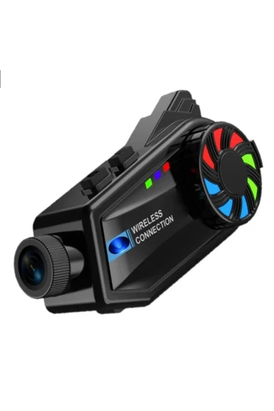 BT68 1080P Geniş Açılı Kameralı  Motosiklet Kask Kulaklığı 3000mAh Bataryalı Bluetooth