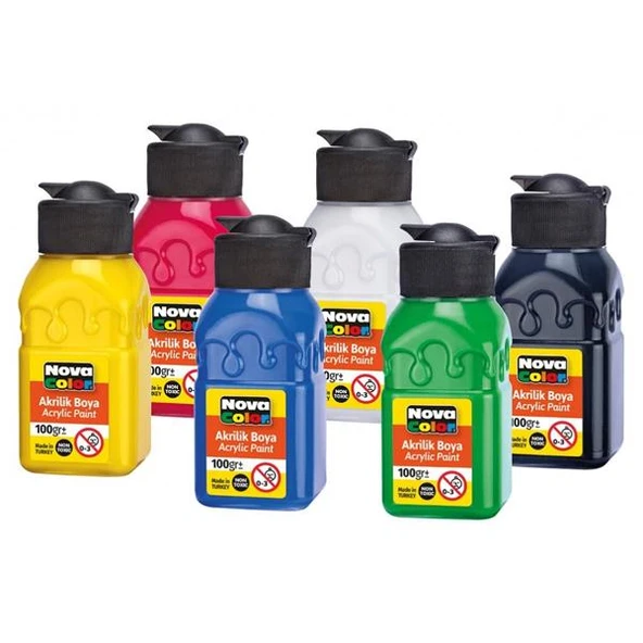 Nova Color Akrilik Boya Sise 6 Li 100 GR NC-2005 ürün görseli
