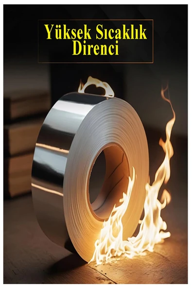 Alüminyum Bant 10 Metre 3 Paket Aliminyum Folyo Yapışkanlı Band Aspiratör Soba Borusu Tamir Sıcaklığa Dayanıklı Yanmaz - 3