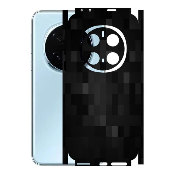 Honor Magic 7 Pro ile Uyumlu 360 Arka Kaplama   Pixel Desenli Siyah ürün görseli 1