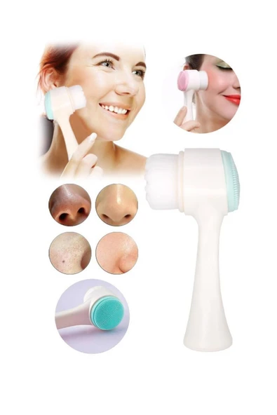 3'lü Cilt Yenileme Çift Taraflı Yüz Temizleme Fırçası Arındırıcı Peeling Kabak Lifli Çay Ağacı Sabun - 3