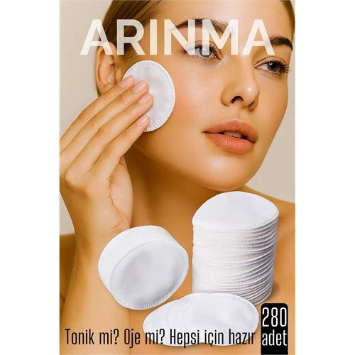 280'li  Kozmetik Disk Pamuk Premium Makyaj Temizleme Pamuğu  Tonik ve Oje İçin Çift Taraflı Diskler ürün görseli