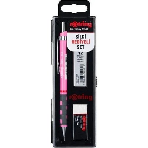 Rotring Tikky Okul Seti 0.5 mm Neon Pembe Versatil Kalem + Silgi + Uç ürün görseli