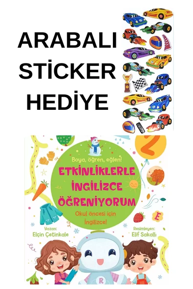 ARABALI STİCKER HEDİYELİ - OKUL ÖNCESİ RESİMLİ KİTAPLAR  - Etkinliklerle İngilizce Öğreniyorum – 2 ürün görseli