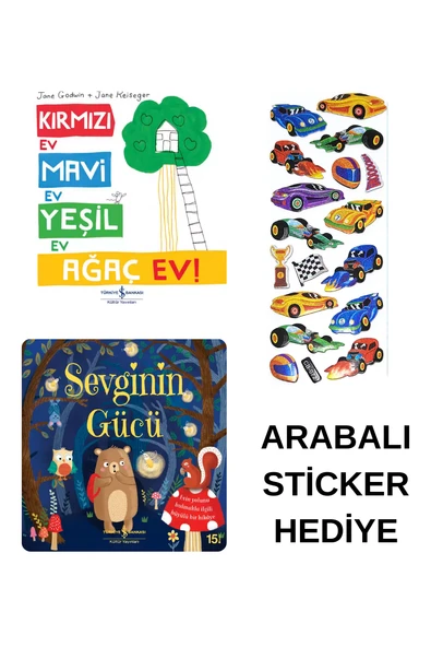 ARABALI STİCKER HEDİYELİ - OKUL ÖNCESİ RESİMLİ KİTAPLAR MASAL - KIRMIZI EV - SEVGİNİN GÜCÜ ürün görseli