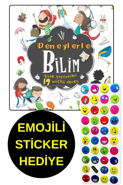 EMOJİLİ  STİCKER HEDİYE -  DENEYLERLE BİLİM - EVDE YAPILABİLEN 19 MÜTHİŞ DENEY ürün görseli