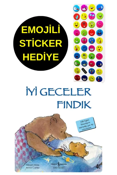 EMOJİLİ  STİCKER HEDİYE  - OKUL ÖNCESİ RESİMLİ KİTAPLAR  - İYİ GECELER FINDIK ürün görseli