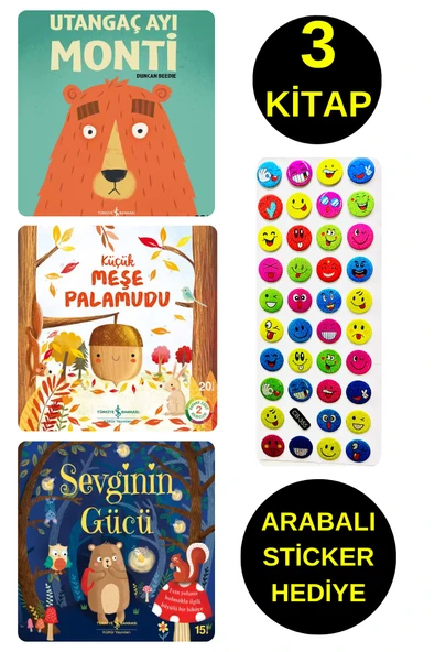 EMOJİLİ  STİCKER HEDİYE  - OKUL ÖNCESİ RESİMLİ KİTAPLAR  - UTANGAÇ AYI MONTİ - MEŞE - SEVGİNİN GÜCÜ ürün görseli