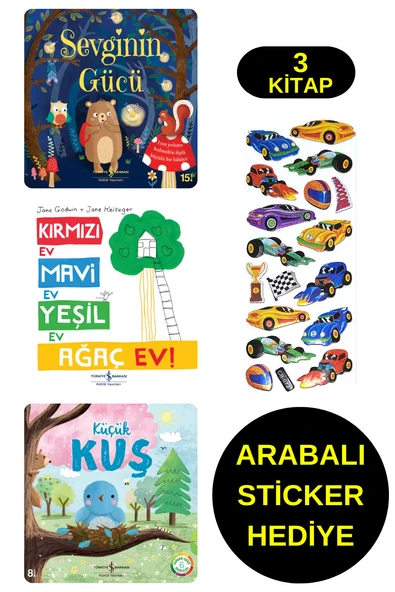 ARABALI STİCKER HEDİYELİ - OKUL ÖNCESİ RESİMLİ KİTAPLAR MASAL - SEVGİNİN GÜCÜ - KÜÇÜK KUŞ ürün görseli