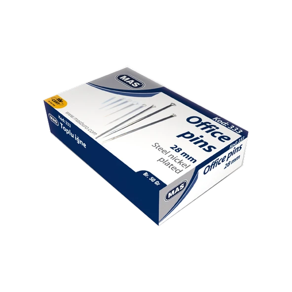 Mas 333 Nikelli Toplu İğne 50 gr 28 mm ürün görseli