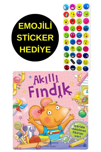 EMOJİLİ STİCKER HEDİYE - OKUL ÖNCESİ RESİMLİ KİTAPLAR MASAL - AKILLI FINDIK ürün görseli