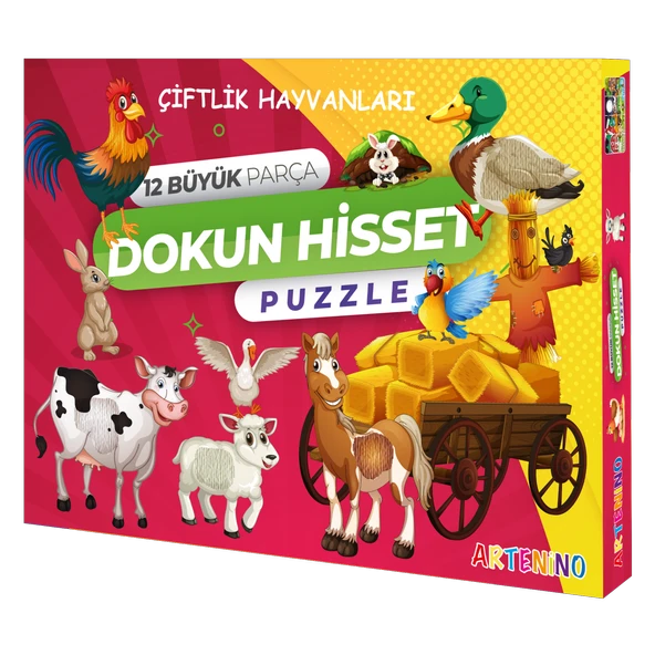 Artenino Dokun Hisset Jumbo Puzzle Çiftlik Hayvanlar 12 Prç ürün görseli