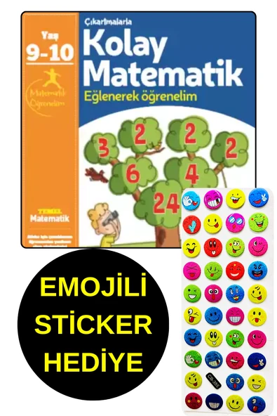 EMOJİLİ  STİCKER HEDİYE -  9 , 10 YAŞ - KOLAY MATEMATİK - EĞLENEREK ÖĞRENELİM ürün görseli