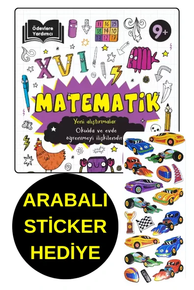 ARABALI  STİCKER HEDİYE - MATEMATİK - YENİ ALIŞTIRMALAR - OKULDA VE EVDE ...  9+ YAŞ ürün görseli