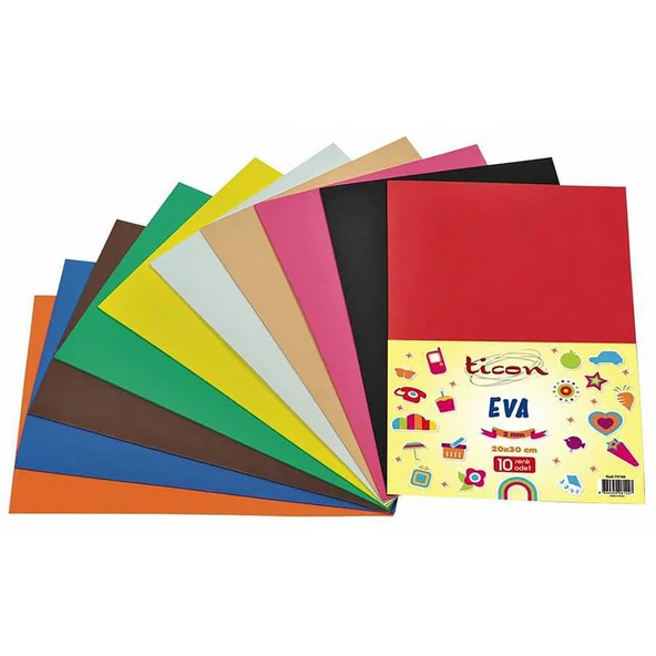 Ticon Eva Yapışkanlı 20X30 cm 2 mm 10 Renkli 79169 - Resim 2