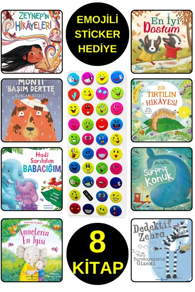 EMOJİLİ  STİCKER HEDİYE  - OKUL ÖNCESİ RESİMLİ KİTAPLAR  -  MONTİ - BABACIĞIM - KONUK - DEDEKTİF ... ürün görseli