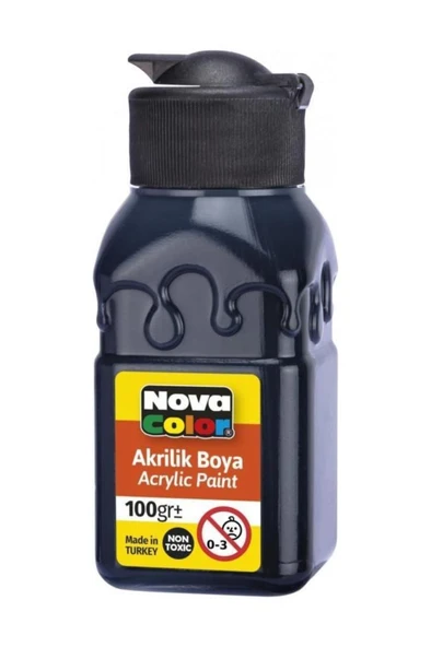 Nova Color Akrilik Boya Şişe 100 Cc Siyah Nc-2015 ürün görseli