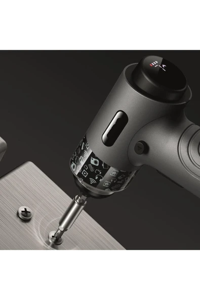 30 Parça Sarjlı Tornavida Seti – Led Işıklı Mıknatıslı Type-c - Resim 6