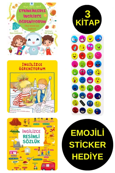 EMOJİLİ STİCKER HEDİYE  - OKUL ÖNCESİ RESİMLİ KİTAPLAR  - İNGİLİZCE SERİSİ ürün görseli