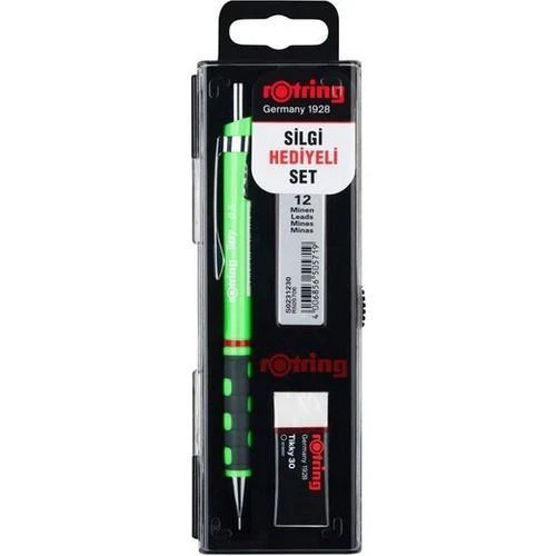 Rotring Tikky Okul Seti 0.5 mm Neon Yeşil Versatil Kalem + Silgi + Uç ürün görseli