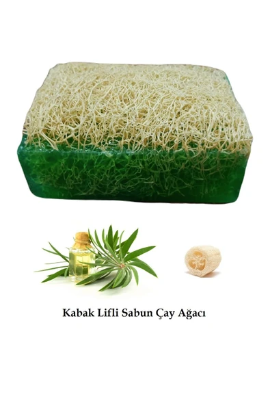 3'lü Set Kabak Lifli Sabun Çay Ağacı Çift Taraflı Yüz Masaj Aleti Peeling Sivilce Ruşu Taşı - 2