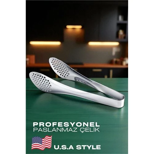 Amerikan Tip Mutfak Maşası 304 Paslanmaz Çelik Makarna Pasta Salata Çok Amaçlı Maşa ürün görseli