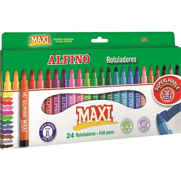 Alpino Keçeli Boya Kalemi Maxi 24 LÜ AR000007 ürün görseli