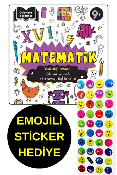EMOJİLİ  STİCKER HEDİYE - MATEMATİK - YENİ ALIŞTIRMALAR - OKULDA VE EVDE ...  9+ YAŞ ürün görseli