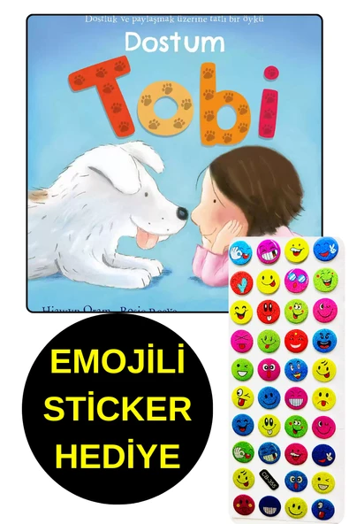 EMOJİLİ  STİCKER HEDİYE - OKUL ÖNCESİ RESİMLİ KİTAPLAR  - DOSTUM TOBİ ürün görseli