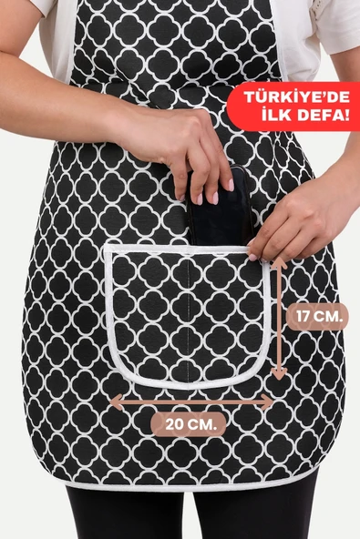 Trendy 3lü Set Sıvı Su Geçirmez Mutfak Önlüğü Isıya Dayanıklı Fırın Eldiveni Ve Tutacak Çeyiz Seti - 11