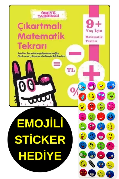 EMOJİLİ  STİCKER HEDİYE  - ÖDEVLERE YARDIMCI - 9 + YAŞ - ÇIKARTMALI MATEMATİK TEKRARI ürün görseli