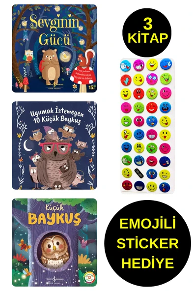 EMOJİLİ  STİCKER HEDİYE  - OKUL ÖNCESİ RESİMLİ KİTAPLAR  - SEVGİNİN GÜCÜ - KÜÇÜK BAYKUŞ - UYUMAK ... ürün görseli