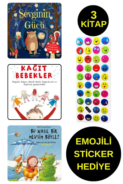 EMOJİLİ  STİCKER HEDİYE  - OKUL ÖNCESİ RESİMLİ KİTAPLAR  - SEVGİNİN GÜCÜ - KAĞIT BEBEKLER - MEVSİM ürün görseli