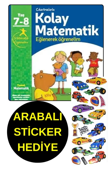 ARABALI STİCKER HEDİYE -  7 , 8 YAŞ - KOLAY MATEMATİK - EĞLENEREK ÖĞRENELİM ürün görseli