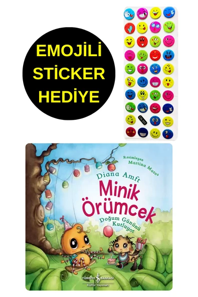 EMOJİLİ  STİCKER HEDİYE  - OKUL ÖNCESİ RESİMLİ KİTAPLAR  - MİNİK ÖRÜMCEK ürün görseli