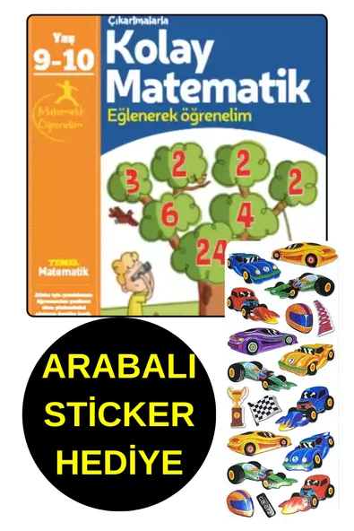 ARABALI  STİCKER HEDİYE -  9 , 10 YAŞ - KOLAY MATEMATİK - EĞLENEREK ÖĞRENELİM ürün görseli