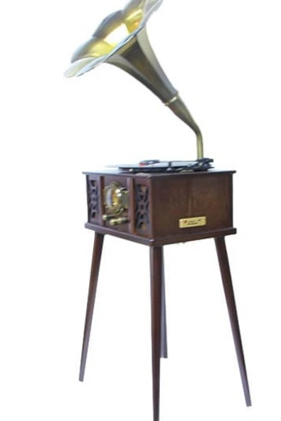 Gramofon Ahşap Standlı Plakçalar Radyo Bluetooth Usb Pikap CW004 - Resim 7