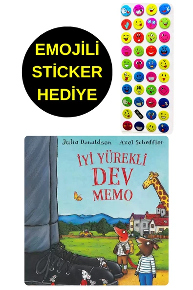 EMOJİLİ  STİCKER HEDİYE  - OKUL ÖNCESİ RESİMLİ KİTAPLAR  - İYİ YÜREKLİ DEV MEMO ürün görseli