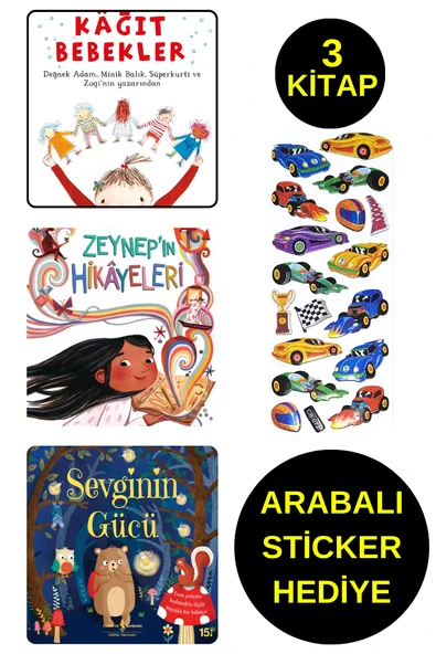 ARABALI STİCKER HEDİYELİ - OKUL ÖNCESİ RESİMLİ KİTAPLAR  - KAĞIT BEBEKLER - SEVGİNİN GÜCÜ - ZEYNEP ürün görseli