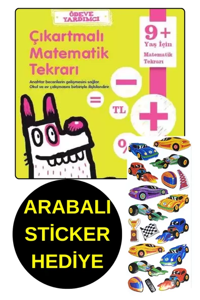 ARABALI STİCKER HEDİYE  - ÖDEVLERE YARDIMCI - 9 + YAŞ - ÇIKARTMALI MATEMATİK TEKRARI ürün görseli