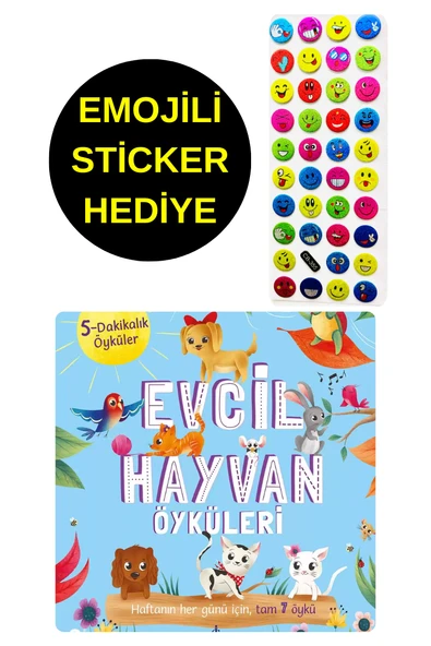 EMOJİLİ  STİCKER HEDİYE  - OKUL ÖNCESİ RESİMLİ KİTAPLAR  - EVCİL HAYVAN ÖYKÜLERİ ürün görseli