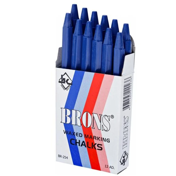 Brons Tebeşir Yuvarlak Yağlı Mavi 12 Lİ BR-254 ürün görseli