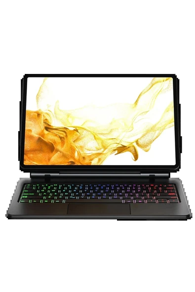 Litae Trend BFS Samsung Galaxy T737 Tab S7 FE 12.4 Kılıf Eternal Ledli Klavyeli Tablet Kılıfı - Siyah ürün görseli