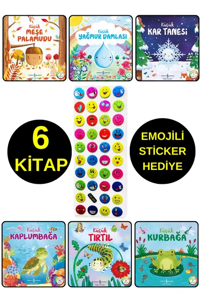 EMOJİLİ  STİCKER HEDİYE  - OKUL ÖNCESİ RESİMLİ KİTAPLAR  - KÜÇÜK MEŞE PALAMUDU - DOĞA SERİSİ 6 KİTAP ürün görseli