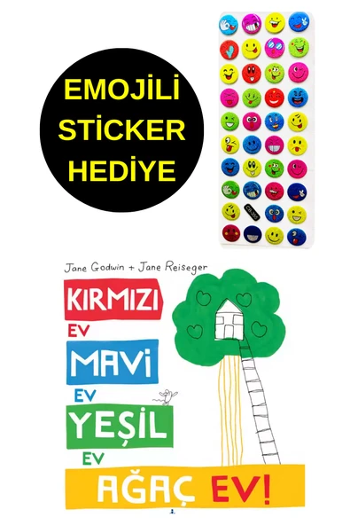 EMOJİLİ  STİCKER HEDİYE  - OKUL ÖNCESİ RESİMLİ KİTAPLAR  - KIRMIZI EV MAVİ EV YEŞİL EV AĞAÇ EV ürün görseli