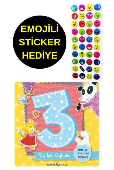 EMOJİLİ  STİCKER HEDİYE  - OKUL ÖNCESİ RESİMLİ KİTAPLAR  - 3 YAŞ İÇİN ÖYKÜLER ürün görseli