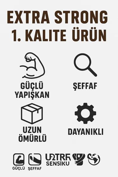 1 Adet-66 Metre Şeffaf Koli Bandı – Extra Strong 40 Micron Kalınlık, Güçlü Yapışkan - 5