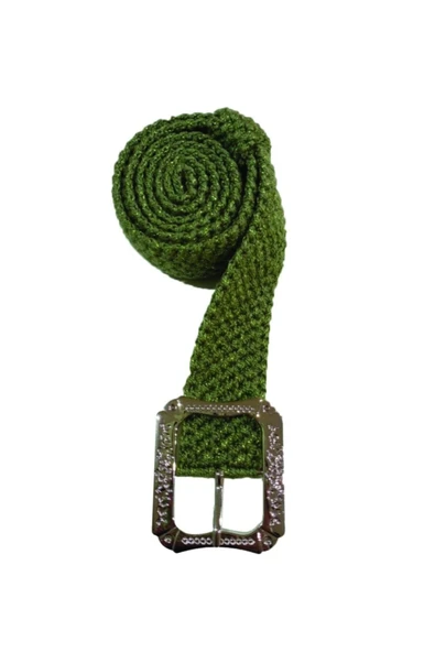 Kadın Sim Detaylı Özel Yapım Örgü Tokalı Bel Kemeri  6cm - 2